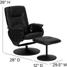 Leather recliner chairs Flash Furniture Massage Black Leather Recliner