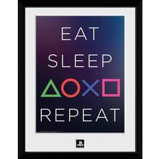 Bilder & plakater GB Eye Playstation Eat Sleep Repeat Framed Photographic Collector Print
