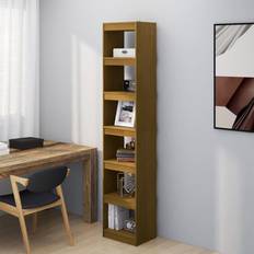 vidaXL honey brown, Pinewood Cabinet/Room Divider Bokhylle