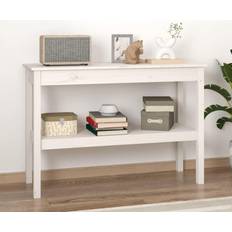 vidaXL White, 110 Solid Pine Avlastningsbord