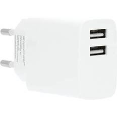 Batterier & Ladere Gear Charger 220V 2xUSB-A 3.4A White USB-C 2.0 Cable 1m
