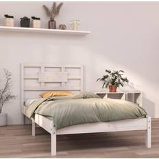 vidaXL white, 90 Solid Bed Frame Honey Bedstead Bed Base Sängram