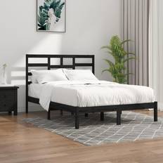 vidaXL black, 140 Solid Wood Bed Frame Sängram