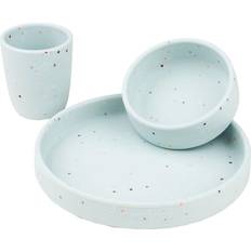 Done By Deer Silicone Dinner Set Confetti Blue