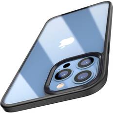 Tozo 6.7 inch Matte Phone Case PC Transparent Back Panel TPU Soft Border Slim design Compatible for iPhone 13 Pro Max Black
