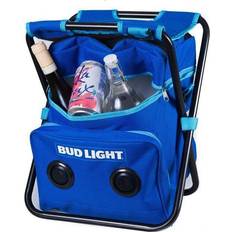 Camping chair with cooler Bud Light 49571 Folding Chair Cooler Speaker Combo