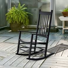 Black Outdoor Rocking Chairs OutSunny Wood Rocking