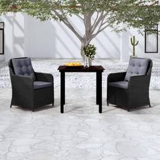 3 piece patio set black vidaXL 3 Piece Patio Dining Set