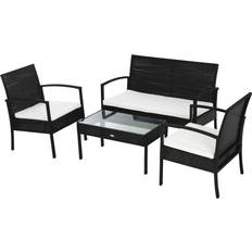 Günstig Lounge-Sets OutSunny Polyrattan Sitzgruppe als Lounge-Set