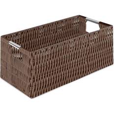 Whitmor Rattique Small Storage Tote Java Basket