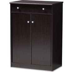 Baxton Studio Winda 4-Door Entryway Shoe Storage Cabinet in Dark Gray