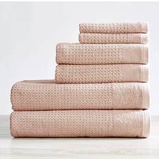 Great Bay Home Tessa Textured Bath Towel Pink, Green, Gray, Beige (137.2x76.2)