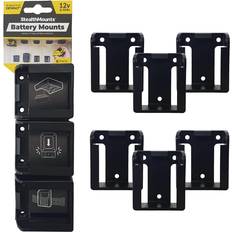 StealthMounts DeWalt 12v Battery Holders DeWalt Battery Mounts for DeWalt 12v Power Tools 6 Pack Black DeWalt Battery Clip Organizers