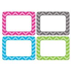 Teacher Created Resources Assorted Colored Chevron Name Tags 3.5 x 2.5 36 Per Pack 6 Packs