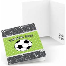 Goaaal Soccer Baby Shower or Birthday Party Thank You Cards (8 Count) Green