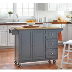 Drop leaf kitchen table Buylateral 3-drawer Drop Leaf Kitchen Cart Trolley Table