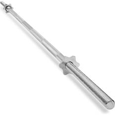 Barbell Bars 1" Weightlifting Barbell Threaded Straight Bar with Star Collars Chrome Chrome 7 FT