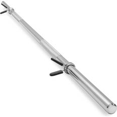 Barbell Bars 1" Standard Weightlifting Barbell Straight Bar with Spring Collars Chrome Chrome 6 FT