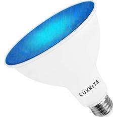 LED Lamps Luxrite LED PAR38 Flood Blue Light Bulb 8W=45W Damp Rated UL Listed E26 Base Indoor Outdoor Decoration