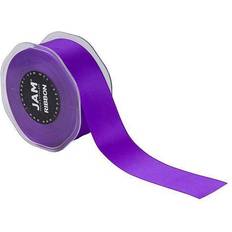 Jam Paper Double Faced Satin Ribbon 1 1/2 Inch Wide x 25 Yards Purple Sold Individually