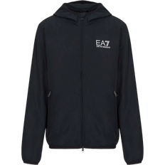 Grau - Herren - Shelljacken EA7 Core Logo-Print Shell Hooded Jacket