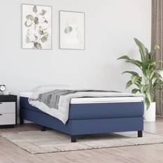 vidaXL Boxspringbett Stoff Blau Bettrahmen