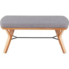 Natural Settee Benches Lumisource Folia Collection BC-FOLIA Settee Bench