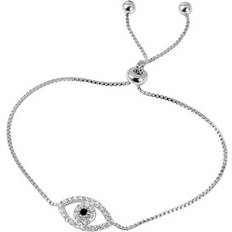 Adornia Evil Eye Bracelet - Silver/Transparent/Black