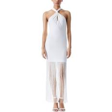 Alice + Olivia Steph Twist Neck Fringe Dress - Off White