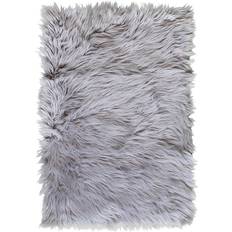 Super Area Rugs Silky Faux Fur Pink, Blue, Green, Gray, Beige, White, Black, Silver 96x120"