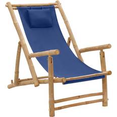 Blå Solstoler vidaXL Deck Chair Bamboo