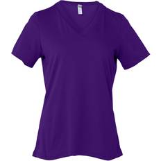 Bella+Canvas Women's Relaxed Jersey Short Sleeve V-Neck Tee - Team Purple