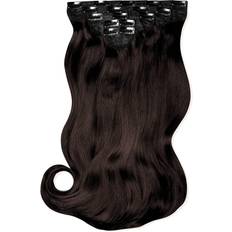 Synthetic Hair Clip-On Extensions Lullabellz Super Thick Blow Dry Wavy Clip 22 inch Dark Brown