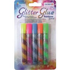 Glorex Glitter-Spiral-Glue 5x10,5ml Rainbow Colors