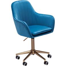 Blau Stühle AMSTYLE Schreibtischstuhl Samt Bürostuhl
