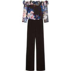 Adrianna Papell Off The Shoulder Jumpsuit - Black/Multi