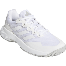 Grå Racketsportsko adidas Women's GameCourt Tennis Shoe, White/White/Grey