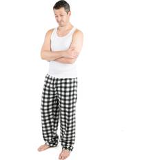 Clothing Leveret Men's Multi Colored Plaid Fleece Pajama Pants in Black/White Plaid Lord & Taylor