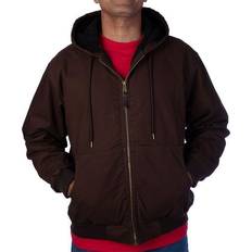 Brown sherpa lined jacket Smith's Workwear Men's Sherpa-Lined Duck Canvas Hooded Jacket
