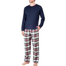 SLEEPHERO Men's 2-Piece Flannel Pajama Set Blue Blue