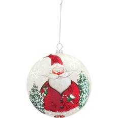 Melrose Santa Disc Novelty Set of Six Christmas Tree Ornament