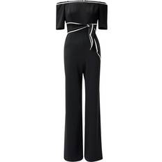 Adrianna Papell Tie Waist Knit Crepe Jumpsuit Black Price