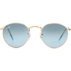 Ray-Ban Round Metal Gradient Gold Frame Blue Lenses 47-21