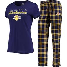 Gold - Women T-shirts Concepts Sport Women's Los Angeles Lakers Lodge T-shirt And Pants Sleep Set