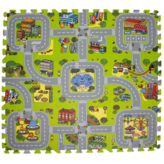 Skumgummi Lekematter Magni Play Floor with Road & City 9pcs