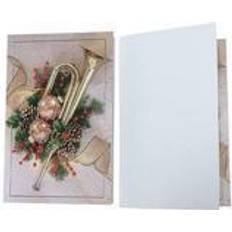 Jam Paper Christmas Cards Set Modern Holiday Horn 10/Pack 8156227