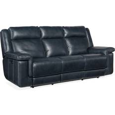 Leather power recliner sofa Hooker Furniture B0C6B4F58V Blue Sofa 87.5" 3 Seater