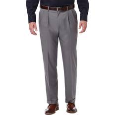 Silver Pants & Shorts Haggar Men's Premium Comfort Classic Fit Pleat Expandable Waist Pant, Black, 32Wx30L