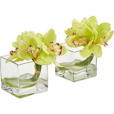 Decorative Items Nearly Natural Cymbidium Orchid Artificial Arrangement