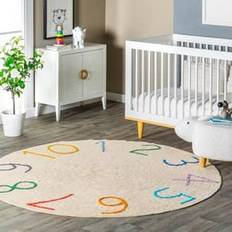 Round area rugs Nuloom Discovery Arely Numbers Washable Kids Round Area Rug